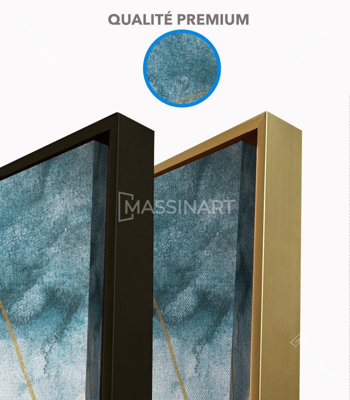 Cuadro Waves minimalista azul taupe — armonía pastel salón contemporáneo Massinart
