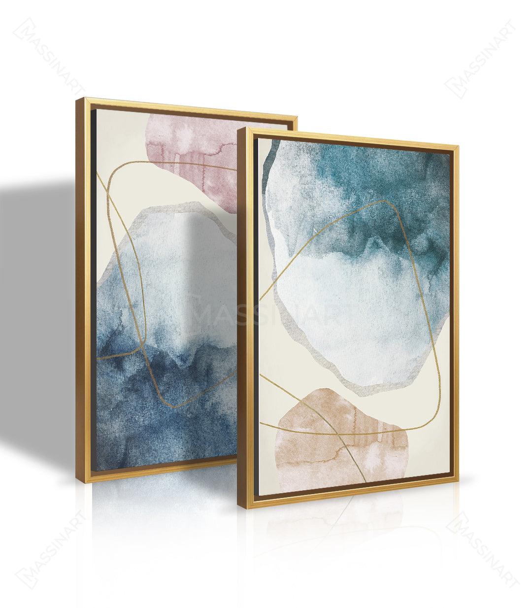 Cuadro abstracto formas ondulantes — ambientación decoración interior Massinart