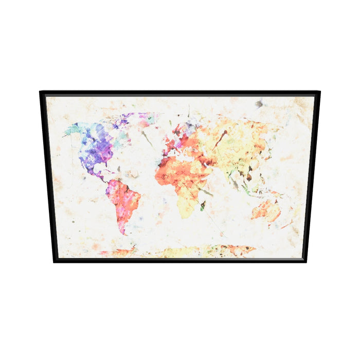 carte-du-monde-coloree-tableau-avec-encadrement-americain