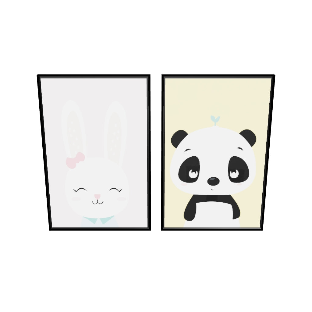 tableau-decoratif-bunny-and-panda-chambre-fille