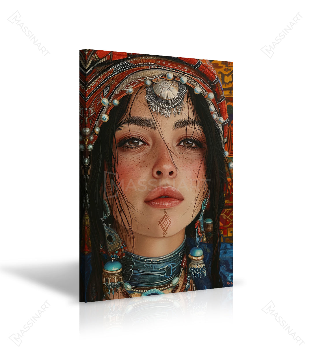 Detalle de la mirada del retrato amazigh Tamazight, intensidad contemplativa
