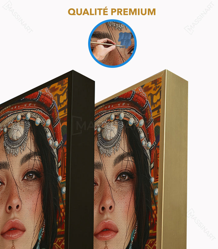 Cuadro Tamazight enmarcado, arte mural de inspiración bereber para decoración de interiores