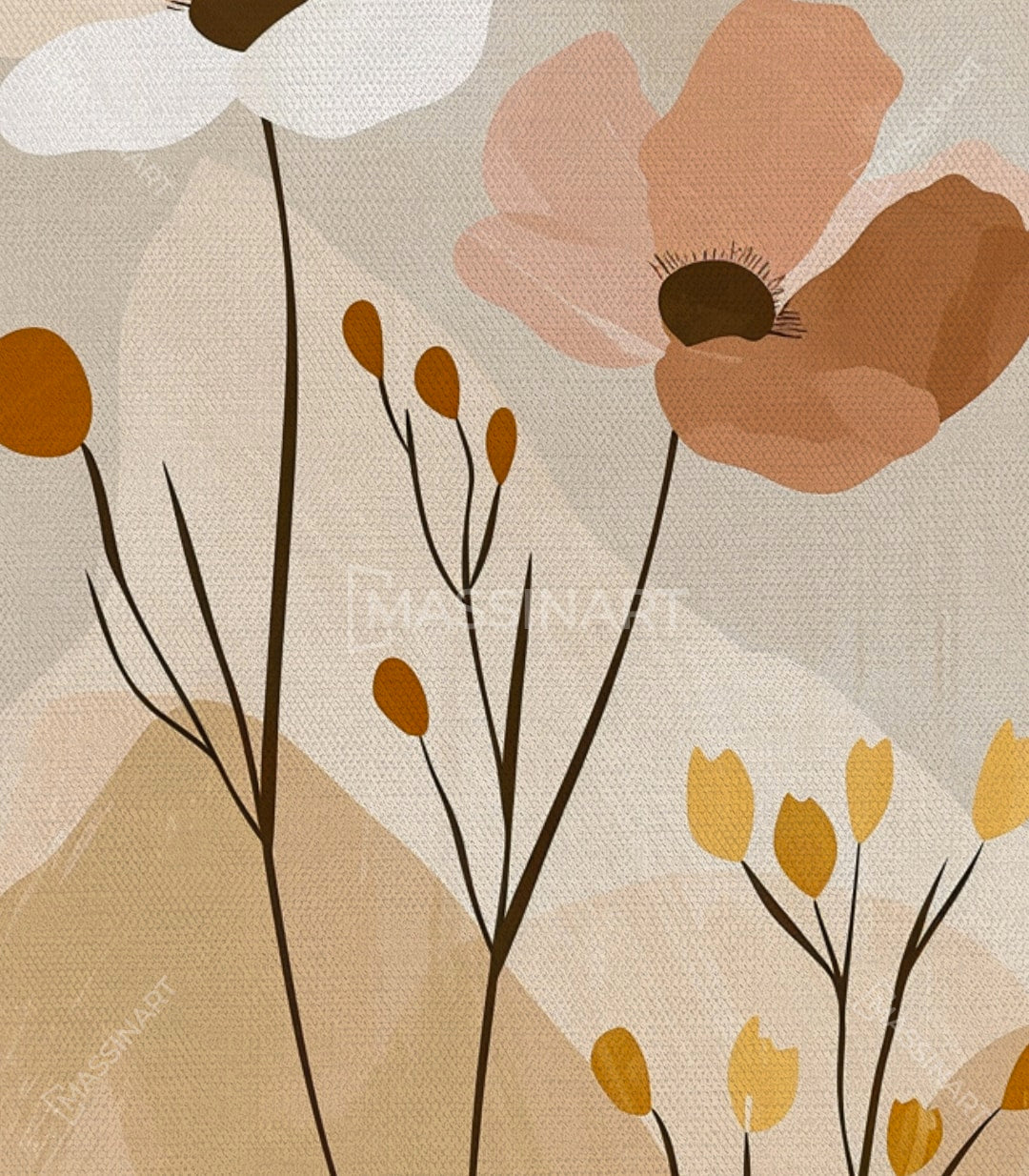 Armonía botánica y diseño minimalista en díptico decorativo - Massinart