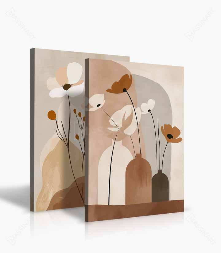 Cuadro floral moderno líneas depuradas estilo gráfico - Massinart