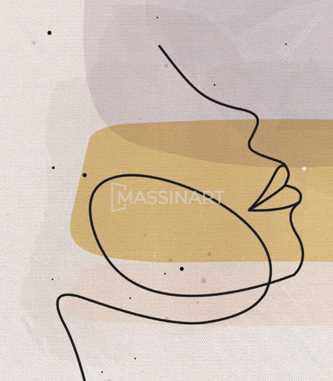 Cuadro Aesthetic Woman tríptico detalle rostros minimalistas Massinart