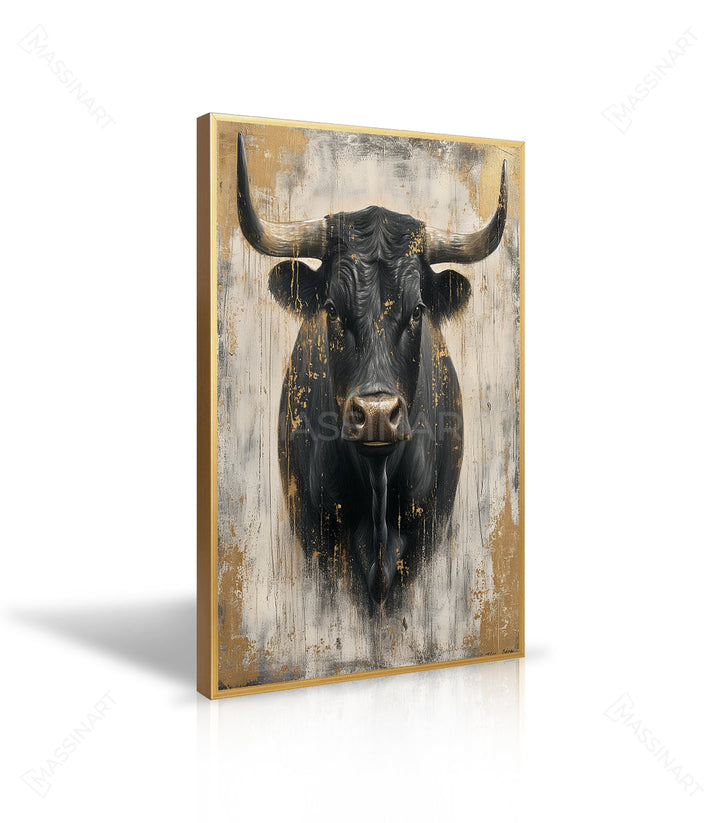 Ambiente de salón cálido con cuadro animal Fuerza — Massinart