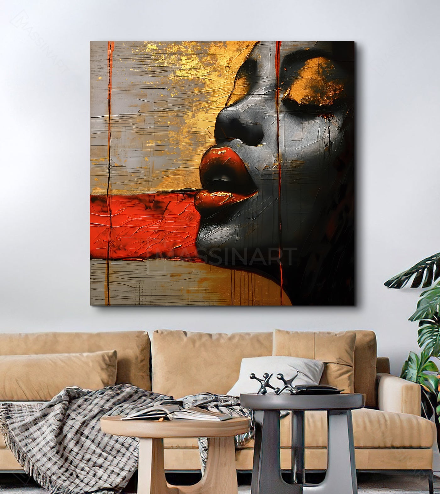 Cuadro Feeling en interior contemporáneo — decoración mural Massinart