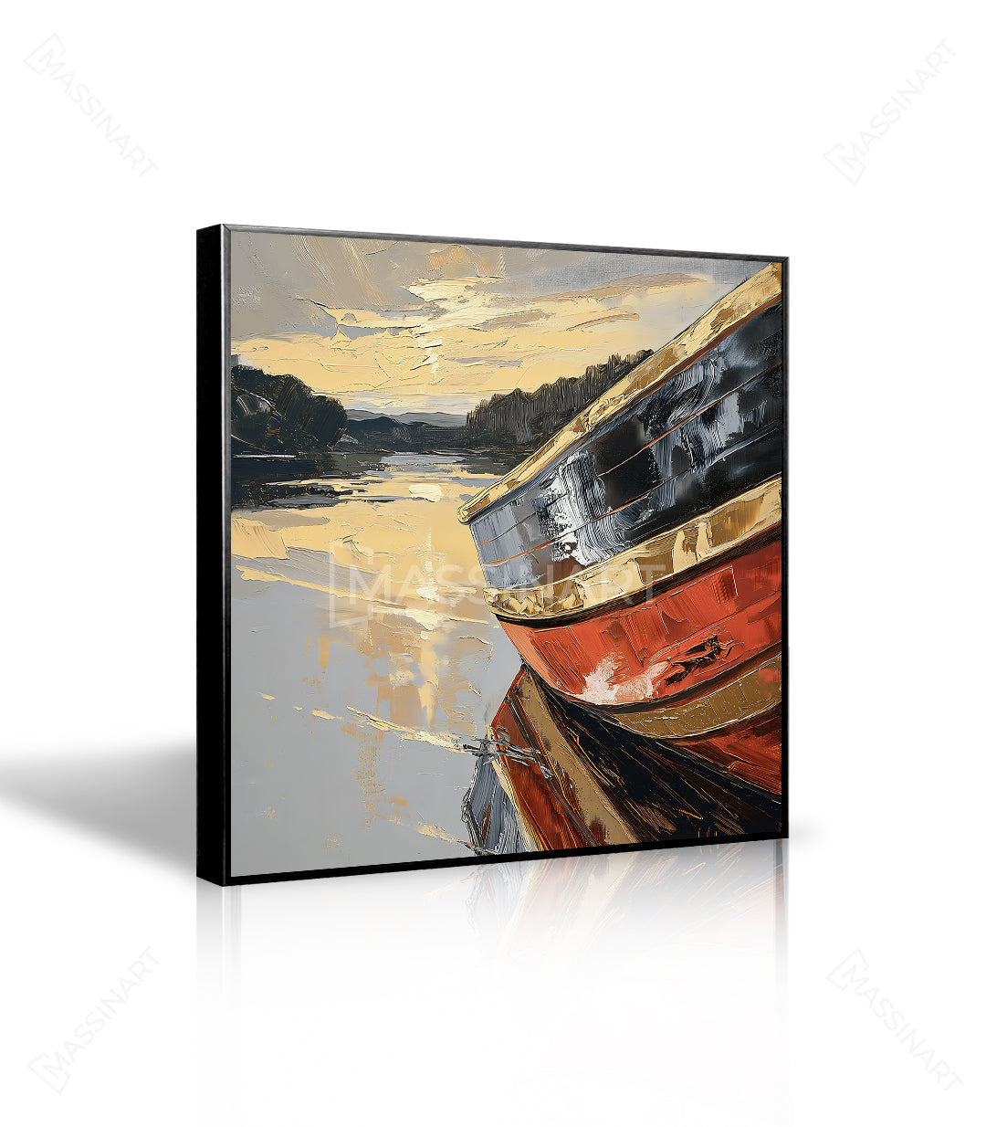 Cuadro paisaje marino en dormitorio moderno ambiente sereno Massinart