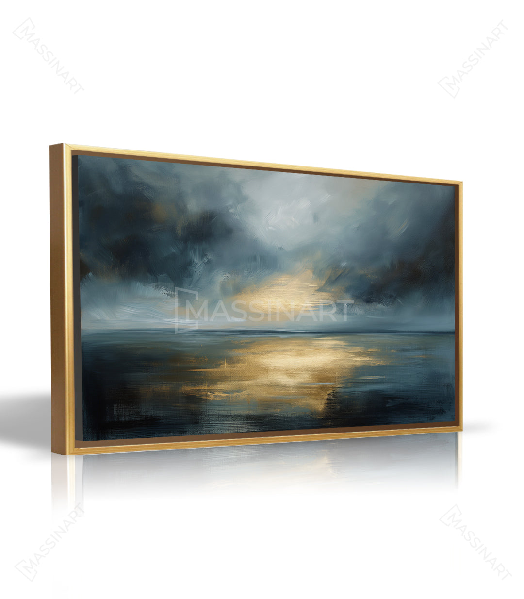 Cuadro costero Seaside en salón contemporáneo, ambiente sereno, Massinart