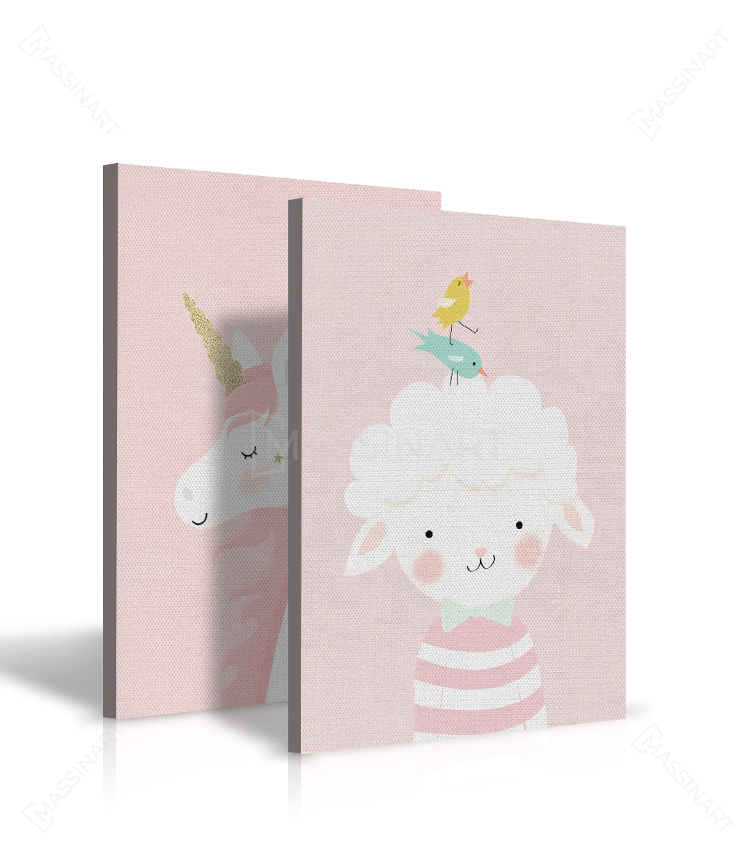 Díptico Cute Animals en decoración de habitación de bebé estilo escandinavo
