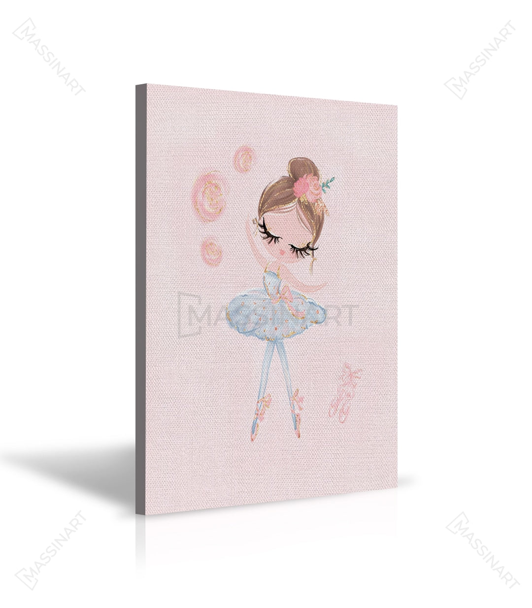 Cuadro Little Princess enmarcado en dormitorio de estilo nórdico, decoración infantil