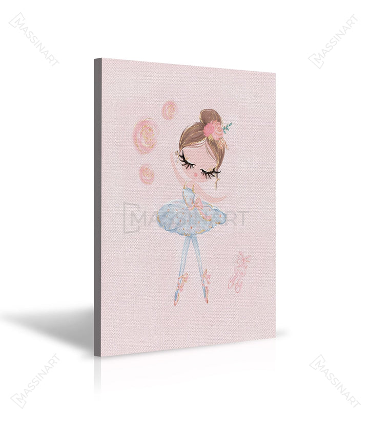Cuadro Little Princess enmarcado en dormitorio de estilo nórdico, decoración infantil