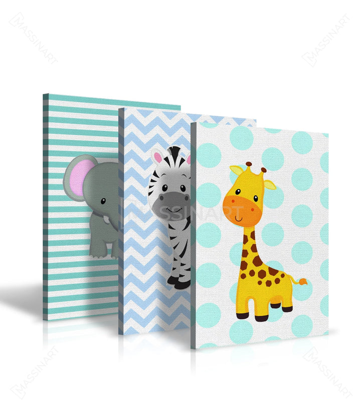 Decoración cuarto infantil con tríptico colorido — Massinart