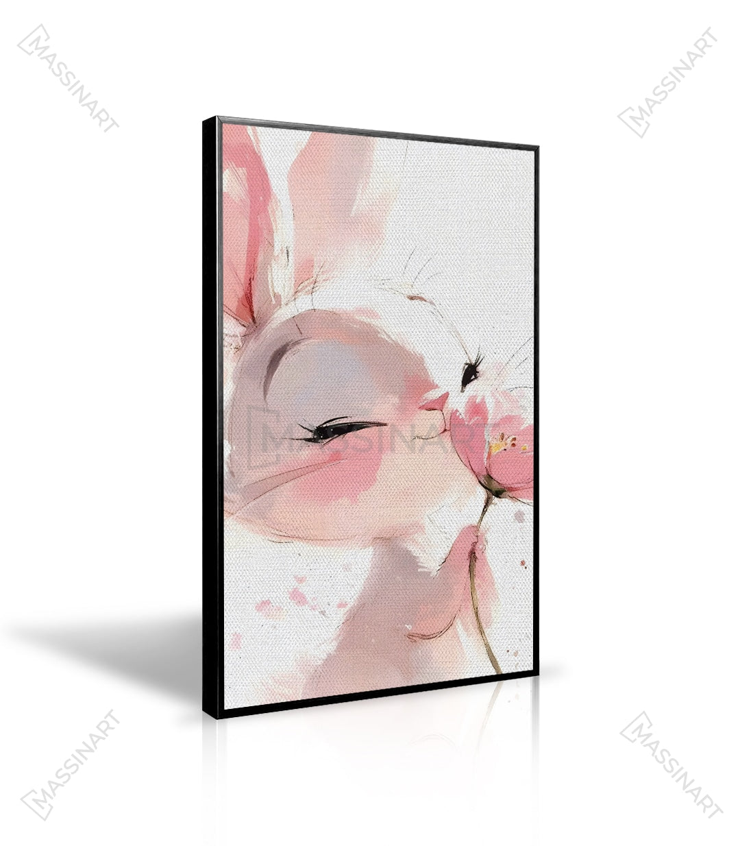 Cuadro retrato conejo en acuarela para habitación de niña — Massinart