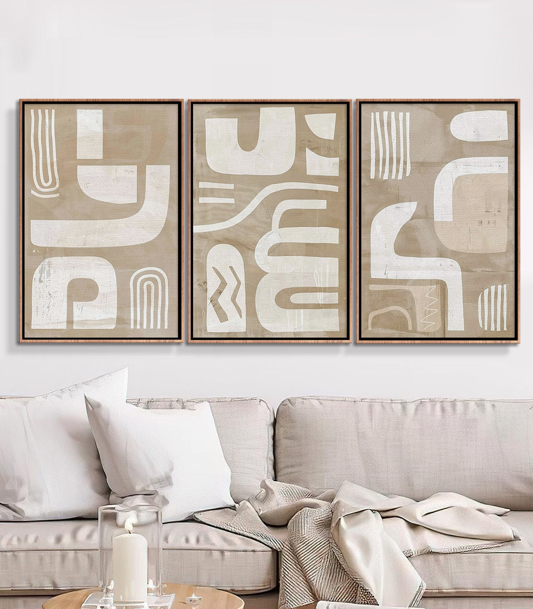 Cuadro Curves en pared blanca — decoración minimalista nórdica Massinart