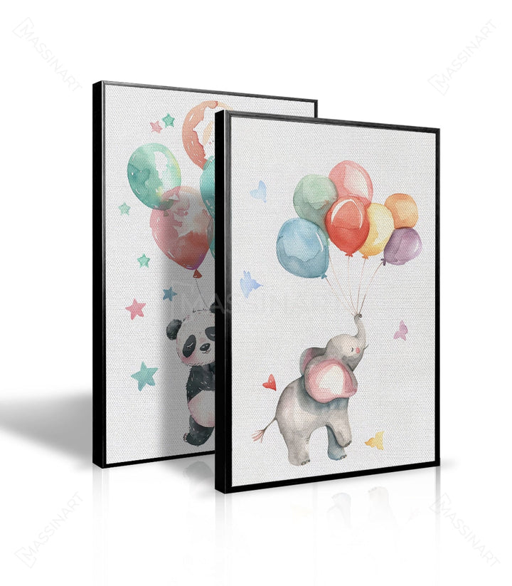 Cuadros infantiles globos Massinart — ambiente decoración pared habitación niño o niña