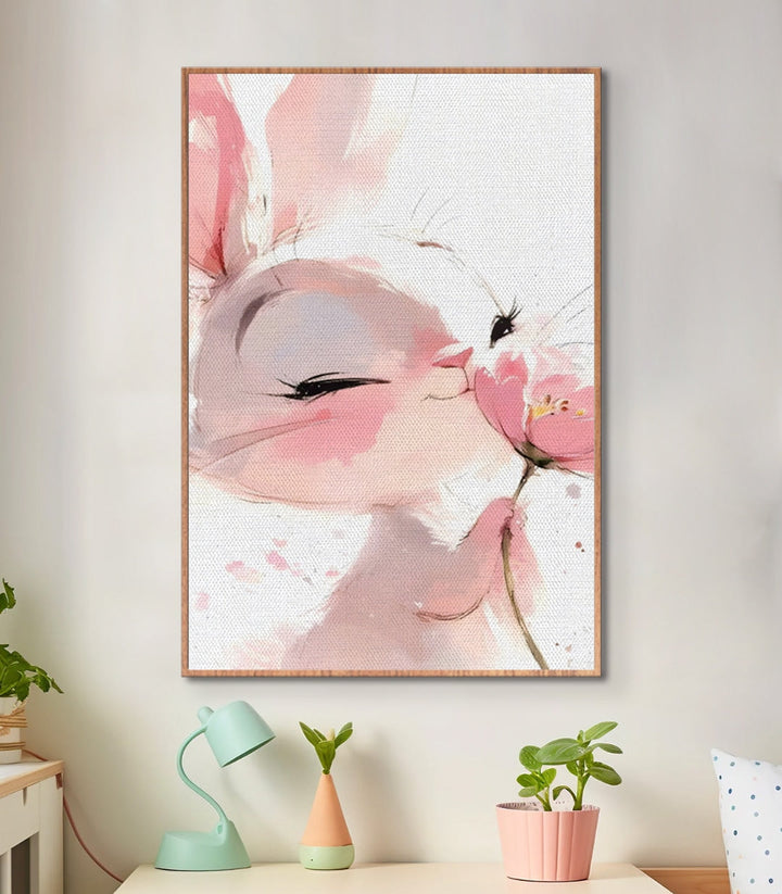 Cuadro Lovely Rabbit en ambiente de salón, decoración moderna — Massinart