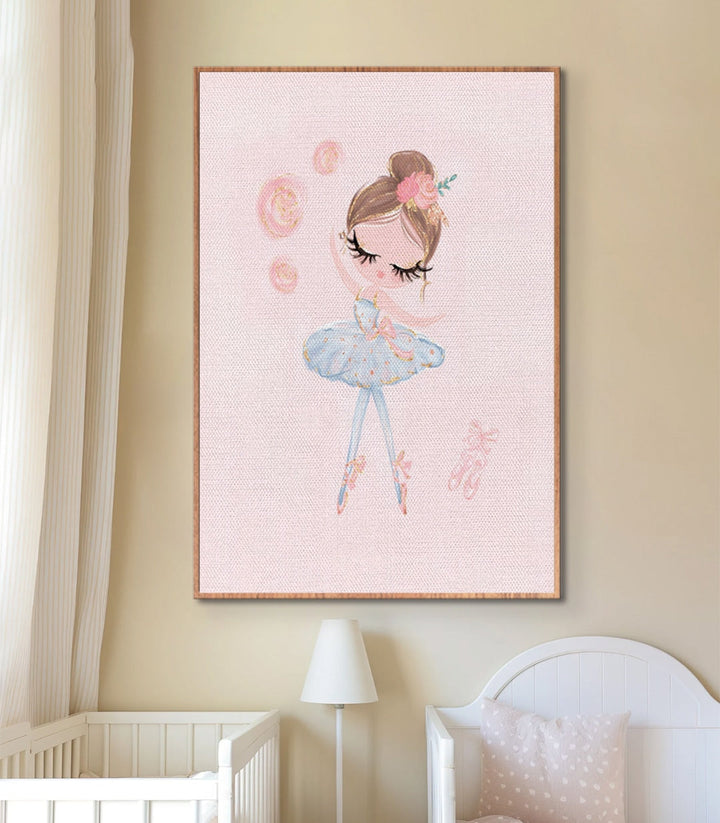 Cuadro Little Princess en decoración de habitación infantil moderna, lámina bailarina tonos pastel