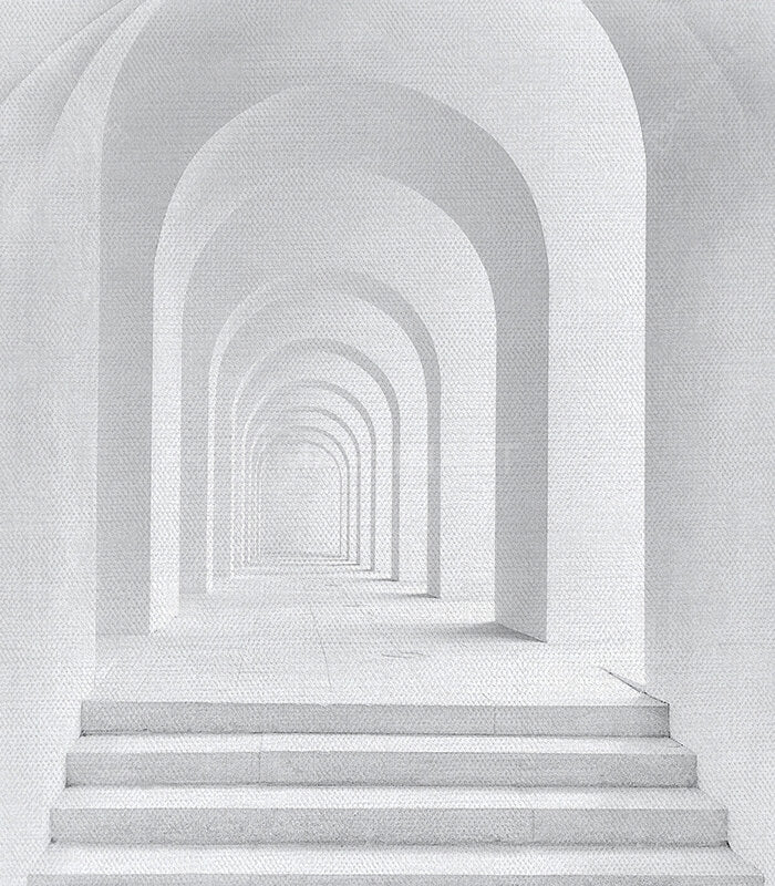 Decoración interior contemporánea — díptico de arquitectura minimalista Ascension sobre pared blanca Massinart