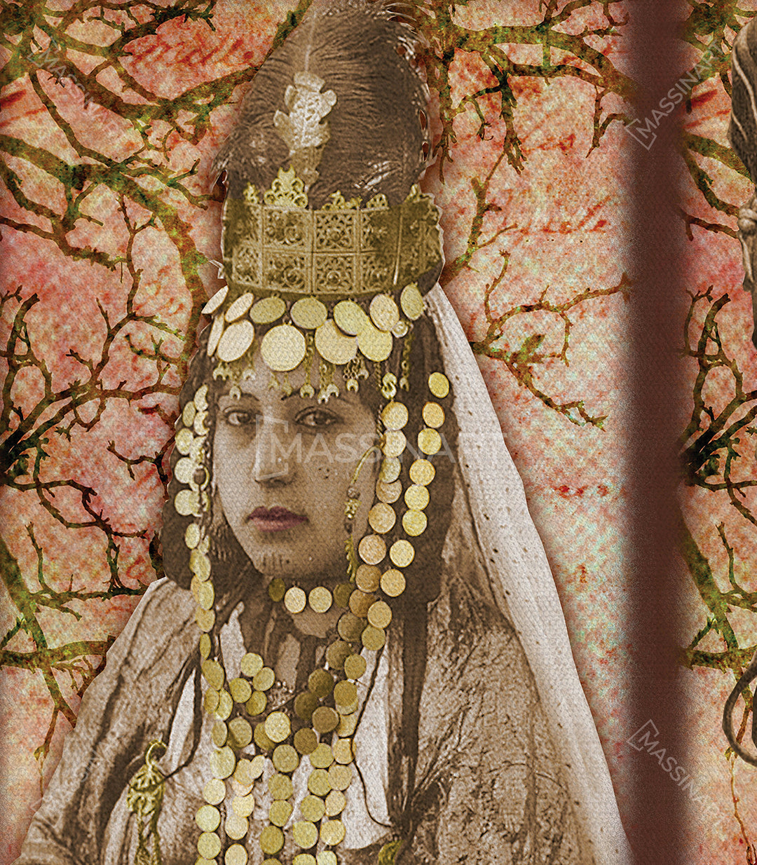 Cuadro decorativo Berber Tribe — detalle lienzo canvas premium, Massinart