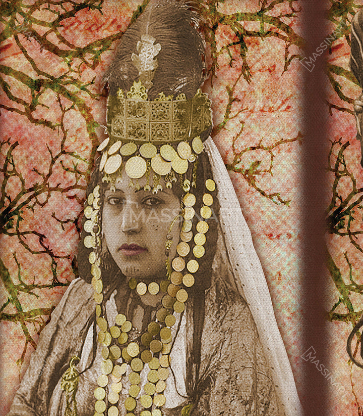 Cuadro decorativo Berber Tribe — detalle lienzo canvas premium, Massinart