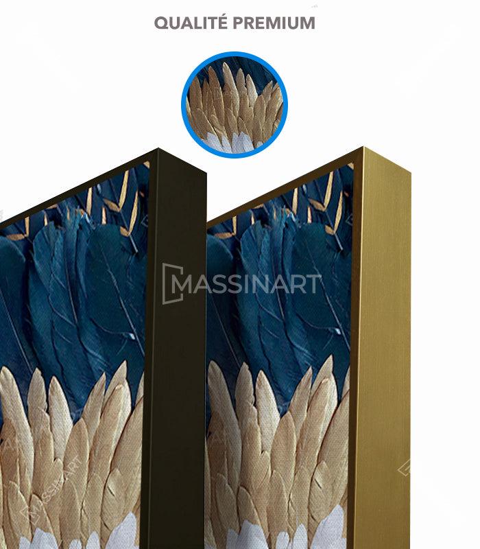 Tríptico alas de ángel decorando un salón moderno — Massinart