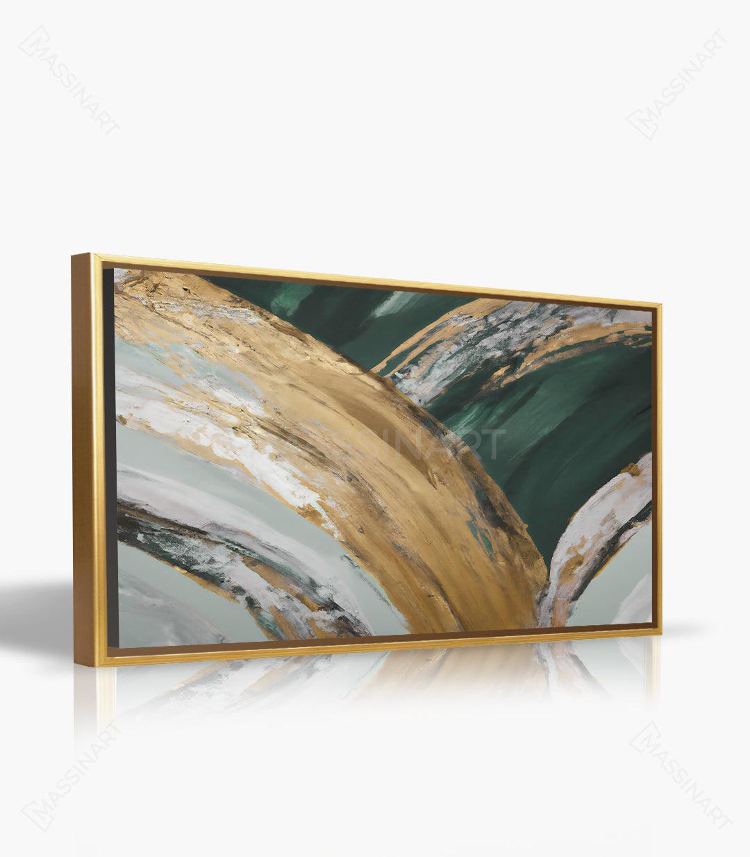Cuadro Charisma sobre pared blanca en salón contemporáneo, arte abstracto Massinart