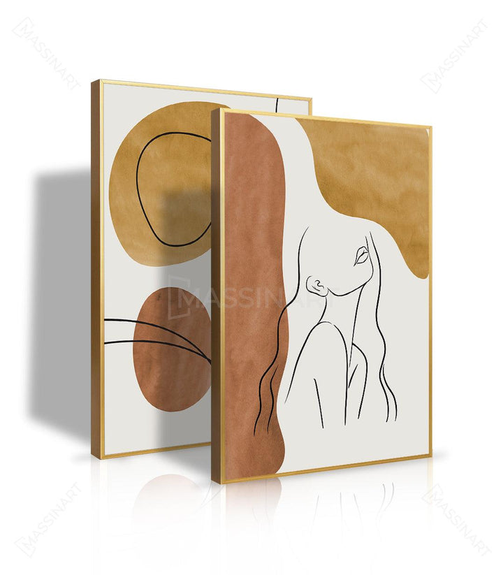 Decoración interior contemporánea — conjunto díptico arte minimalista Massinart