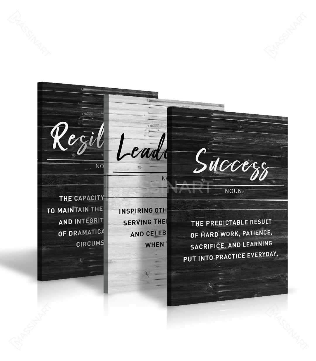 Cuadro con cita Success Leadership Resilience decoración interior despacho profesional