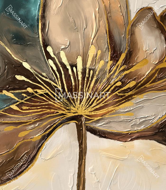 Cuadro Leafy Flower Massinart — embalaje y kit de colgado incluido