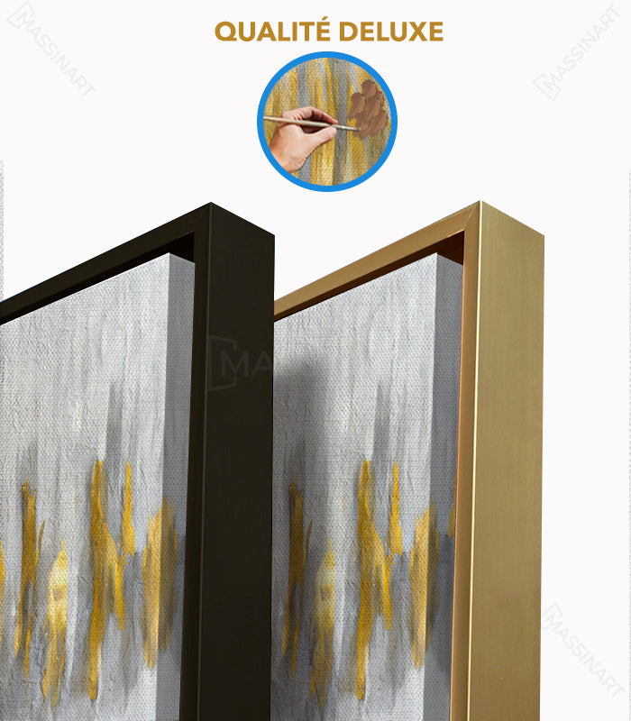 Cuadro Fading into Gold de Massinart embalado y listo para colgar
