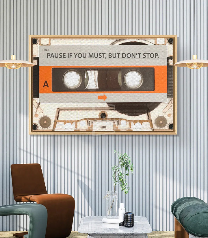 Cuadro pop-art casete vintage Don't Stop — decoración despacho creativo