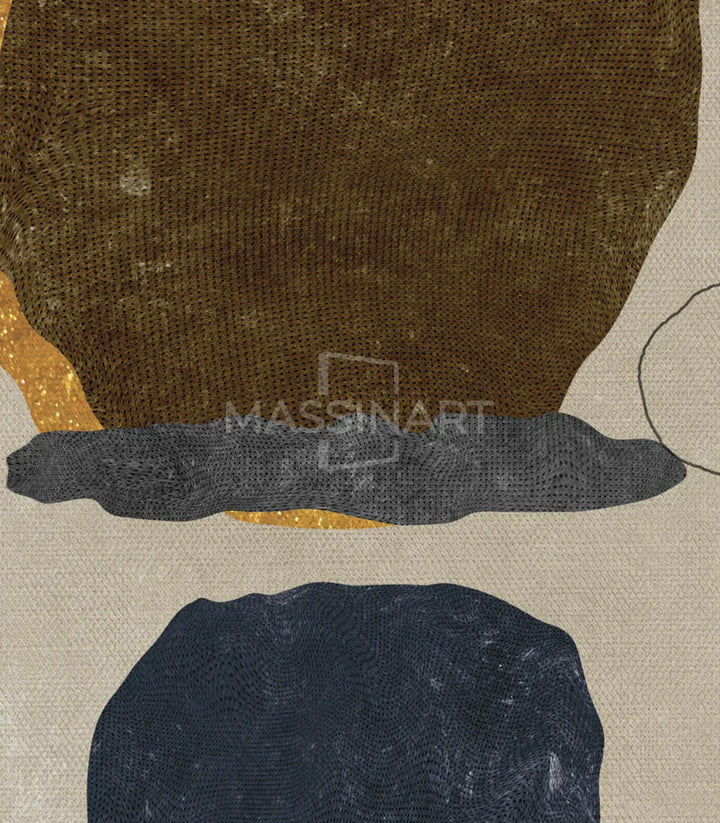 Ambientación despacho con díptico Quarry de Massinart — cuadro abstracto decoración profesional