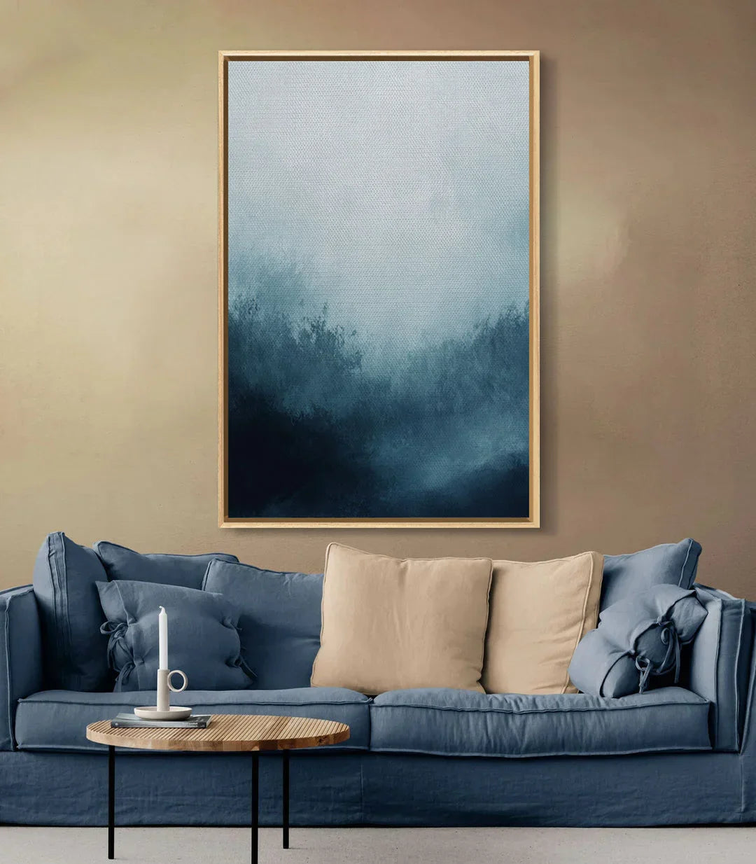 Decoración interior minimalista con cuadro Silent Drift Massinart