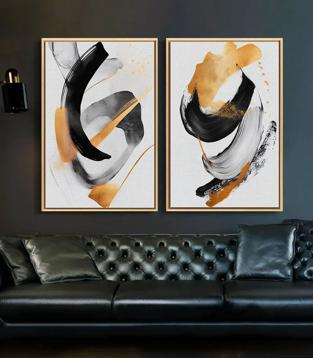 Cuadro abstracto contemporáneo con pinceladas dinámicas expresivas, Massinart