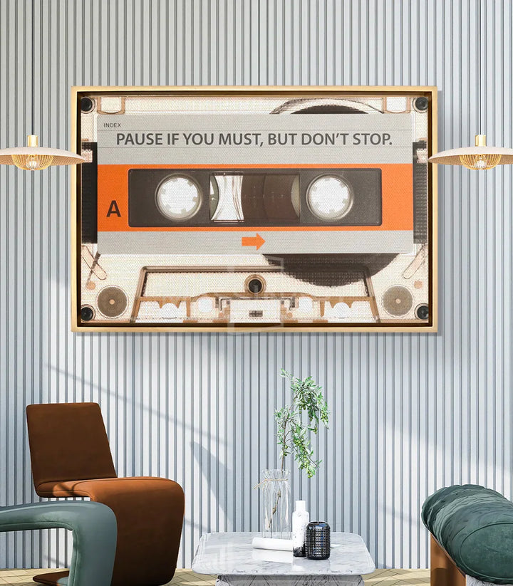 Cuadro pop-art casete vintage Don't Stop — decoración salón moderno