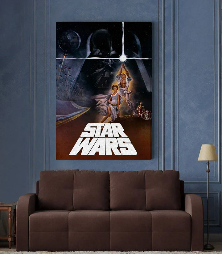 Lámina Star Wars en negro y blanco — detalle de encuadre para decoración del hogar, Massinart