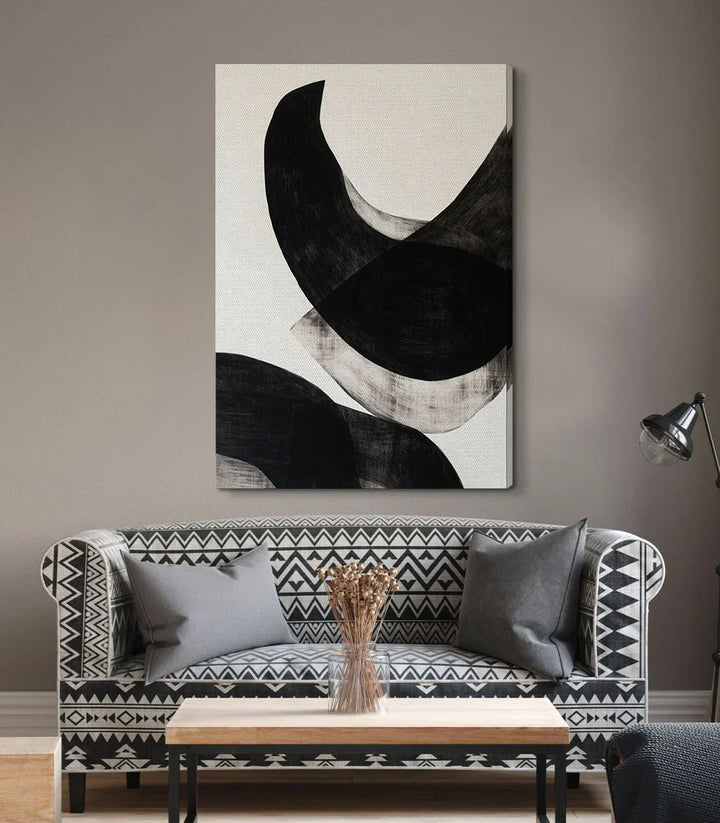 Cuadro Ink Mirage en dormitorio minimalista — Massinart