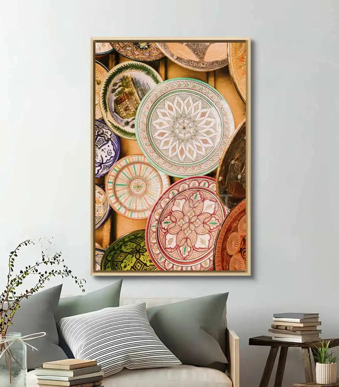 Clay Legacy cuadro decorativo interior salón platos marroquíes Massinart