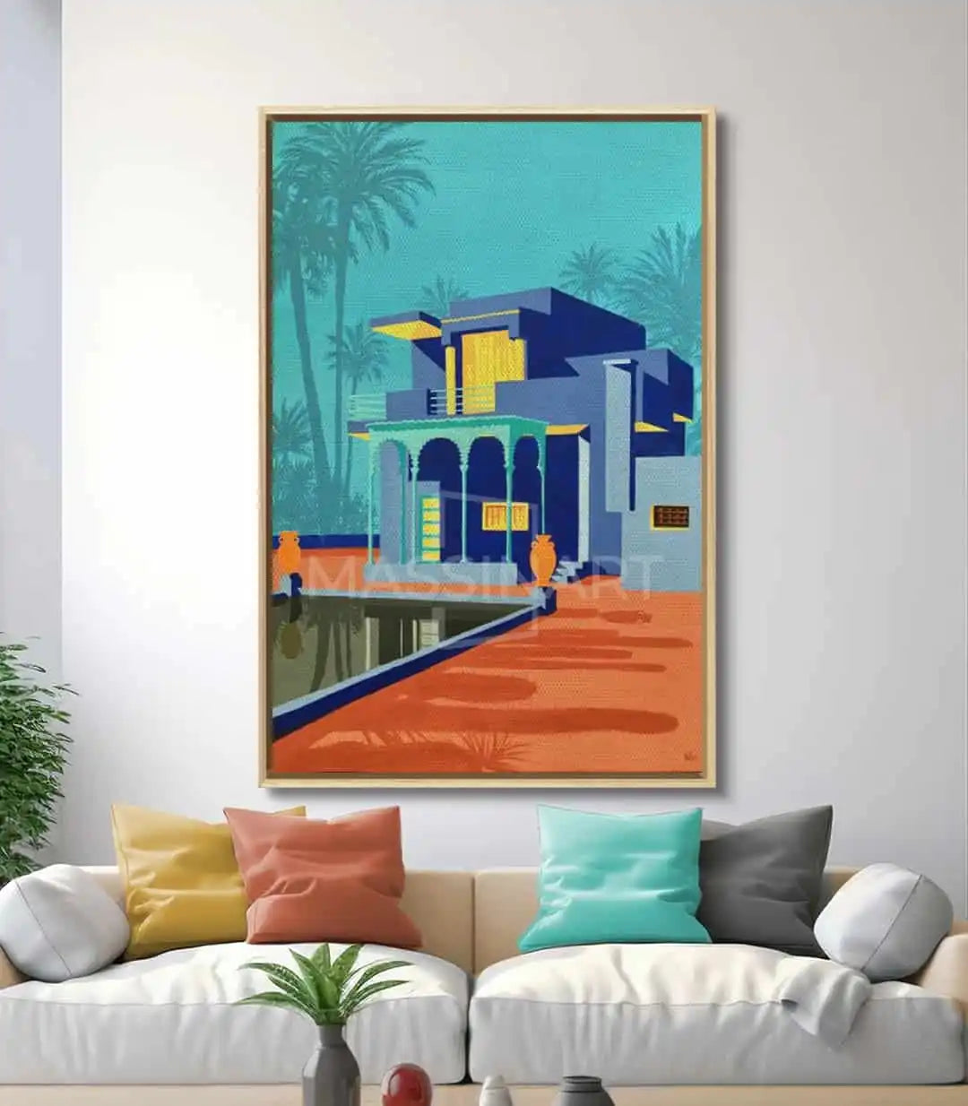 Cuadro Villa Majorelle Massinart en salón — ambiente interior contemporáneo