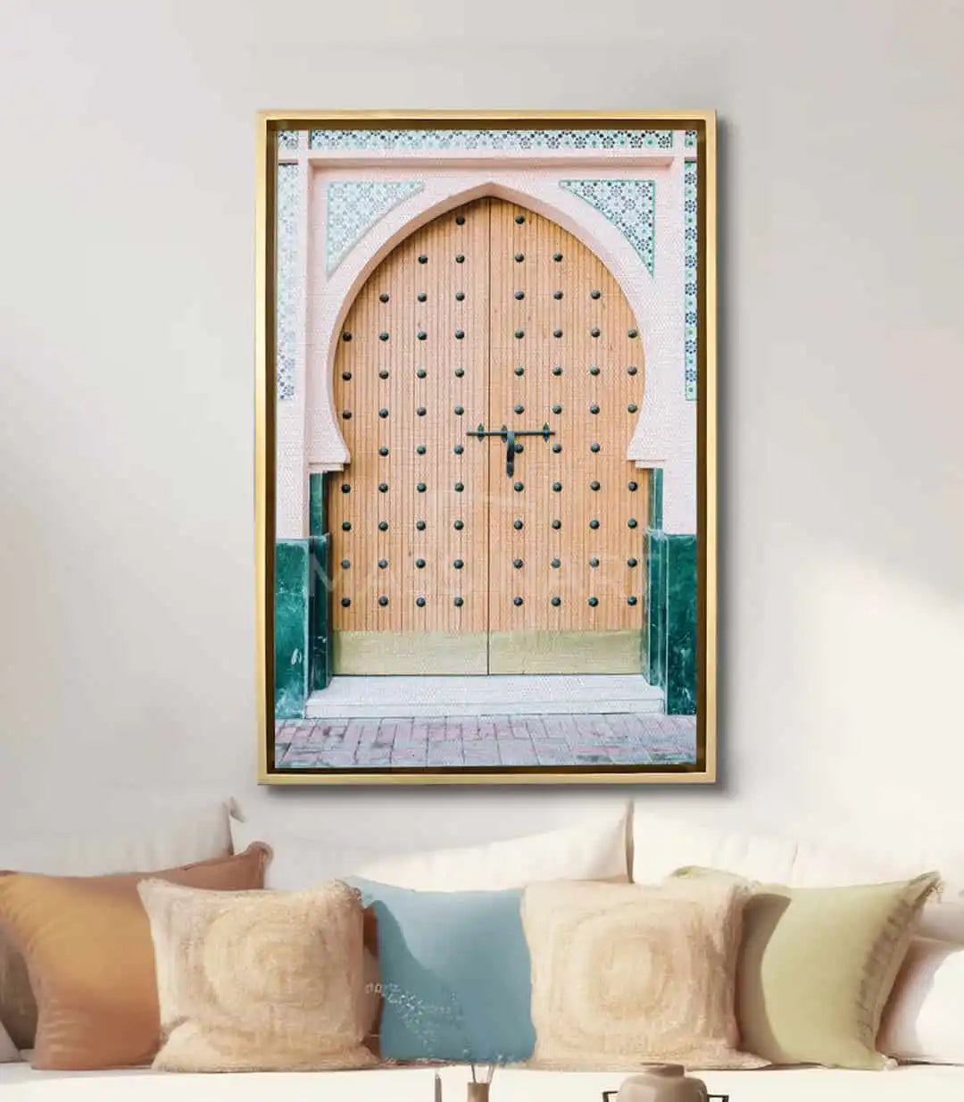 Cuadro puerta marroquí en salón moderno — decoración mural de estilo oriental Massinart