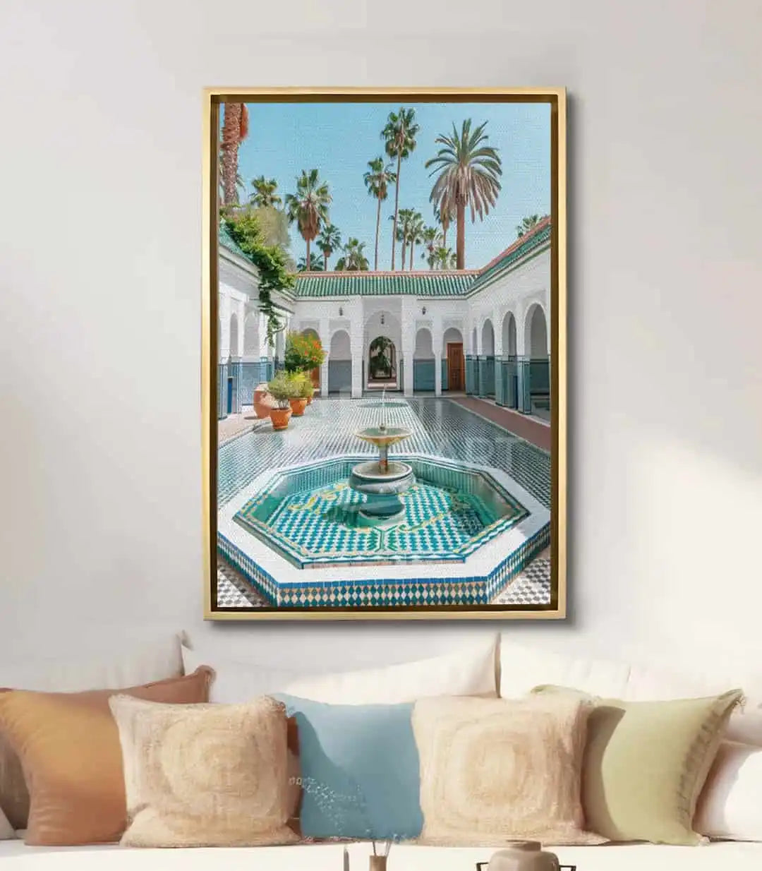 Cuadro Palacio Bahía en salón moderno — decoración de pared estilo oriental | Massinart