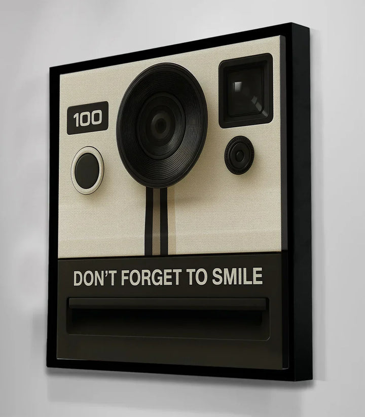 Cuadro Smile Massinart en dormitorio con decoración minimalista