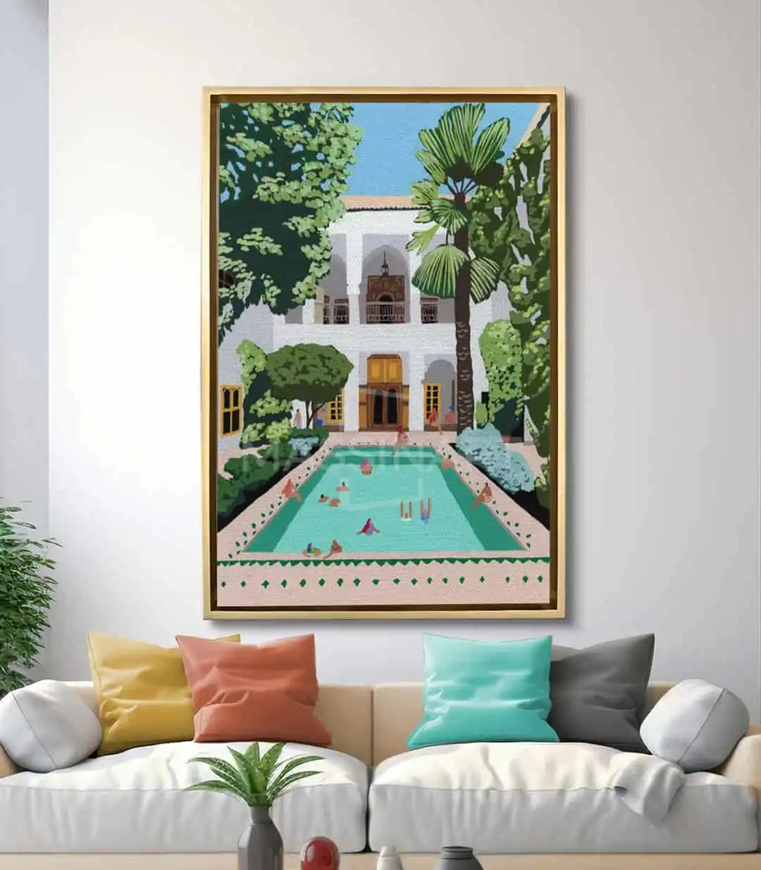 Cuadro Serene Retreat Massinart en salón moderno — decoración mural minimalista