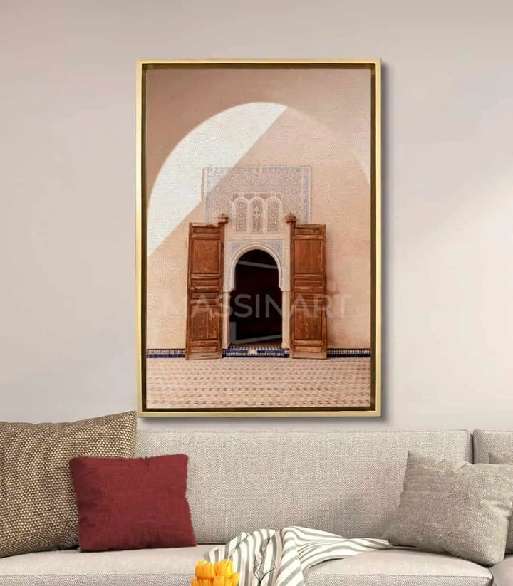 Cuadro Aged Doorway en salón moderno, decoración de pared oriental con lienzo canvas, Massinart