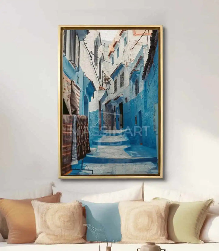 Ambientación salón moderno con cuadro decorativo Azure Alley Massinart