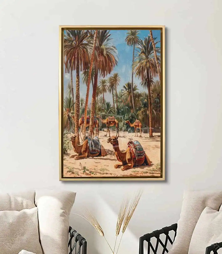 Cuadro Nomads en salón de estilo marroquí contemporáneo, Massinart