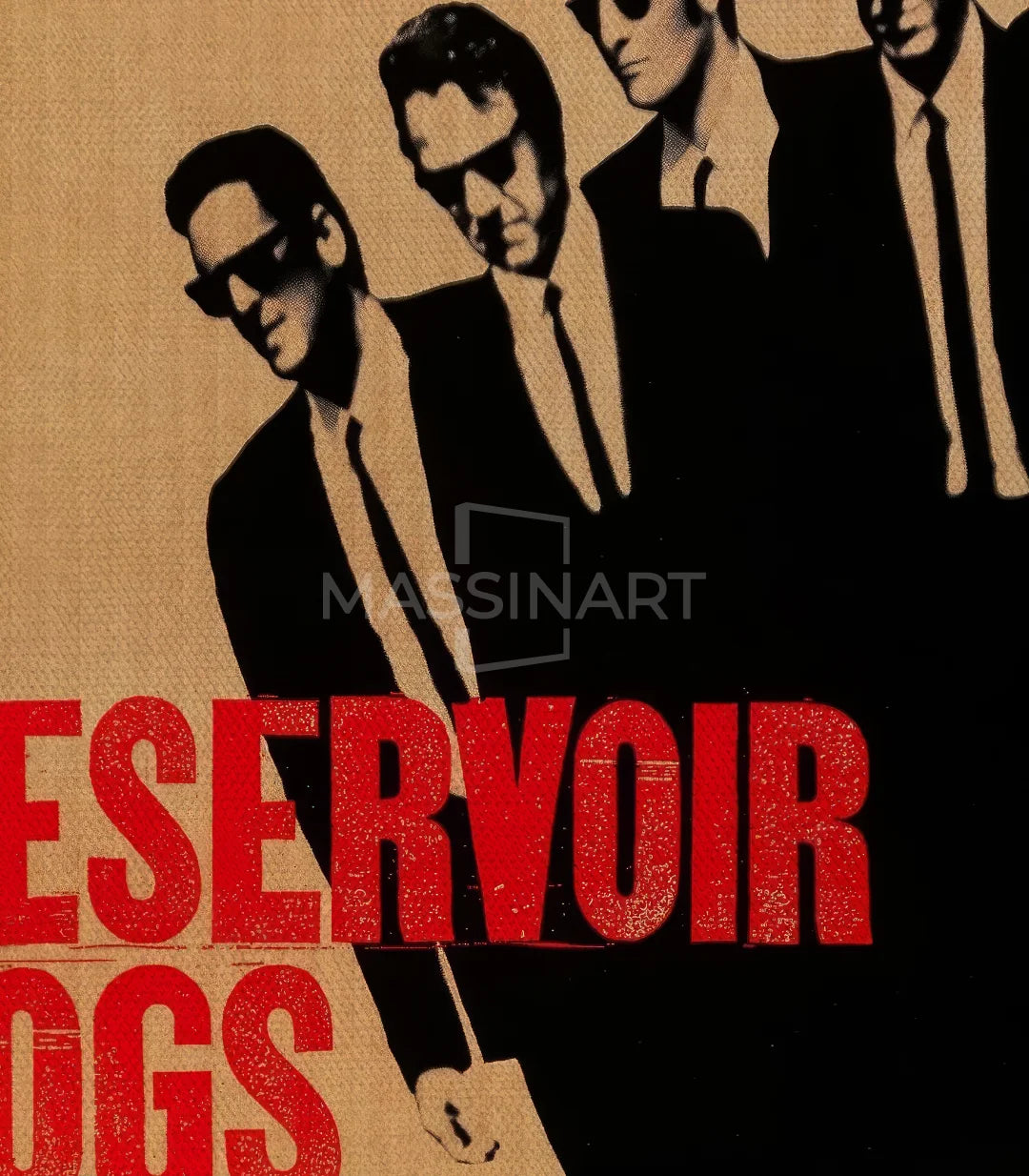 Ambientación decorativa póster Reservoir Dogs Massinart — encuadre con marco negro