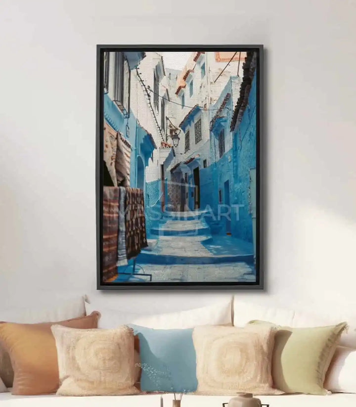 Cuadro Azure Alley callejón azul Chefchaouen decoración mural Massinart