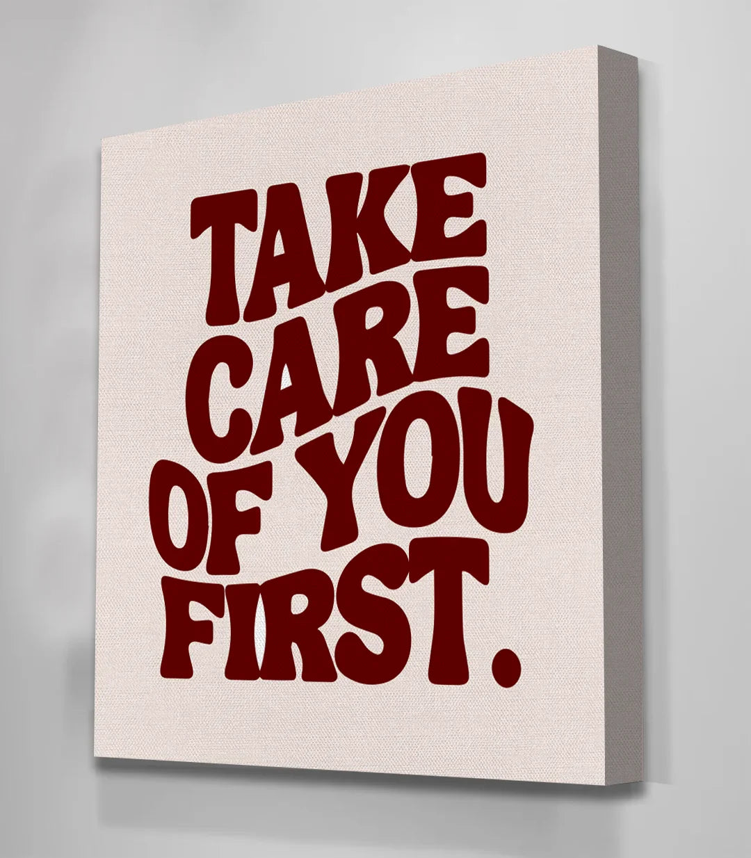 Cuadro Take Care Of You First Massinart — cita motivadora en tipografía roja, arte mural